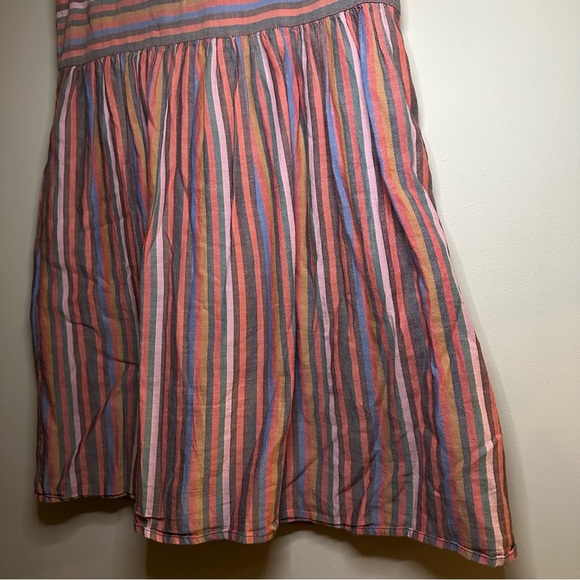 Madewell Scoopneck Tank Dress in Rainbow Stripe Size XS - Picture 11 of 16